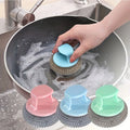 Pack of 2 Mini Palm Cleaning Brush – Stainless Steel Scrubber with Handle | Heavy Duty Dish & Kitchen Cleaning Brush