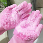 Silicone Washing Gloves – Multi Purpose Cleaning & Dishwashing Gloves with Scrubber