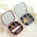 Ring Organizer Box with Mirror – Compact Jewelry Storage Case