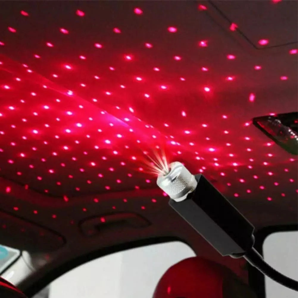 Car USB LED Star Light Projector – Interior Ambient Galaxy Light for Car
