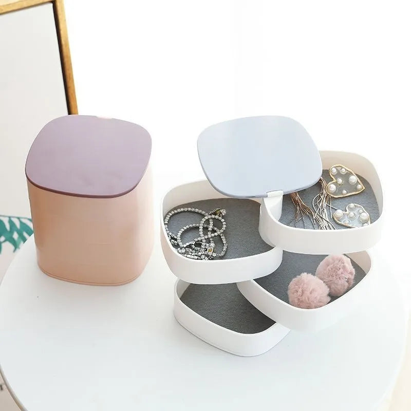 Plastic Jewellery Organizer Box – Multi-Layer Storage Case for Accessories