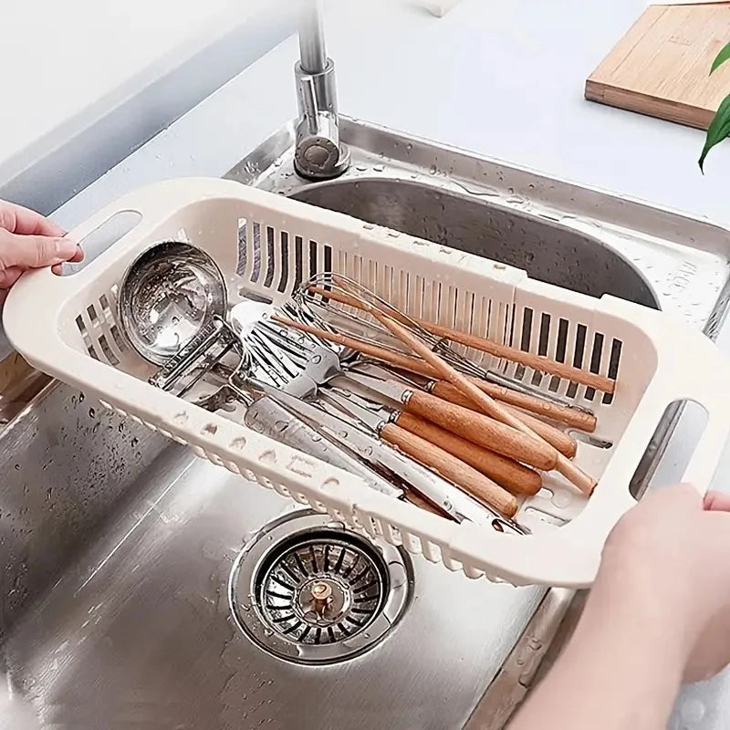 Adjustable Vegetable Drain Rectangular Plastic Basket