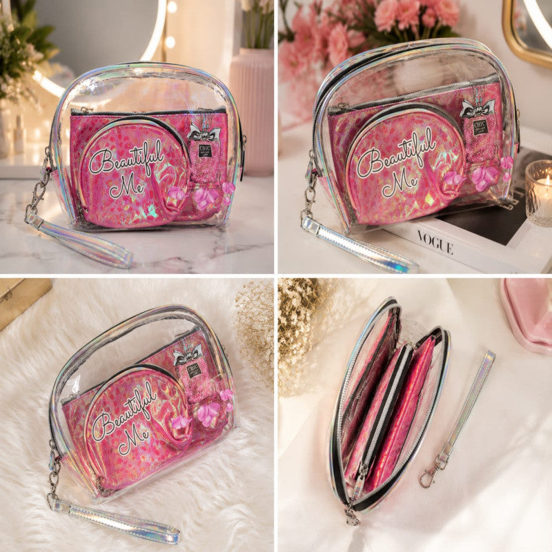Transparent Cosmetic Bag Set (Pack of 3) – Travel Makeup & Toiletry Organizer