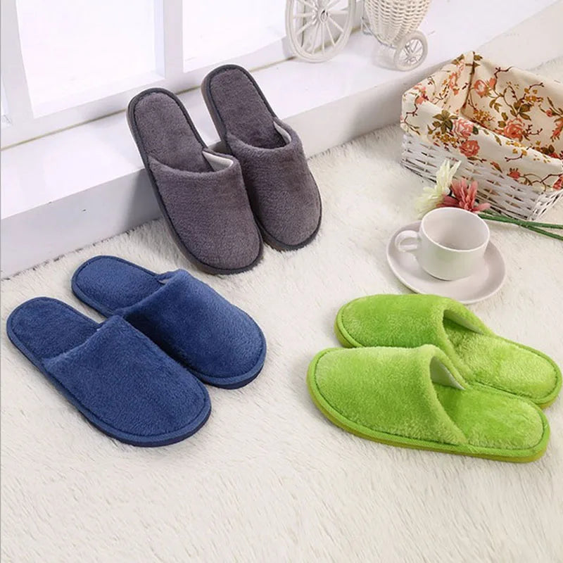Soft Cotton Slippers for Men and Women - Unisex Indoor Spa Slippers