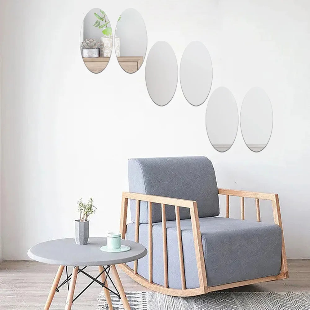 Self Adhesive Oval Shape Mirror Sticker