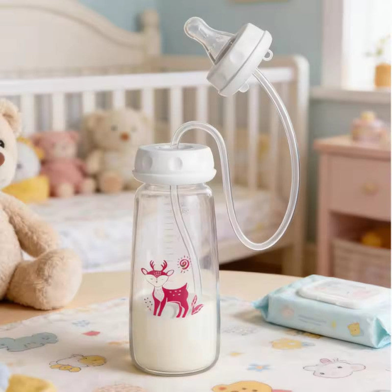 Hands-Free Feeding Bottle for Babies – BPA Free Anti-Colic Easy Feeding Bottle