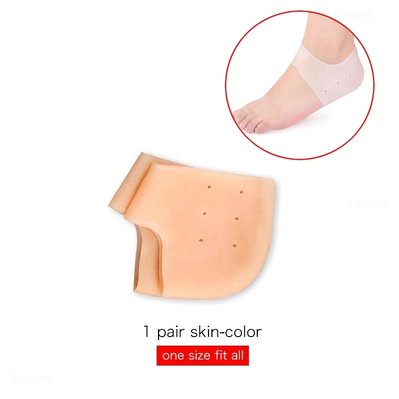 Pack of 2 Half Heel Protector – Silicone Gel Heel Cushion Sleeve for Cracked Heels & Pain Relief