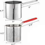 Stainless Steel Deep Fryer Pot 1200ml – Oil Frying Pot with Strainer Basket