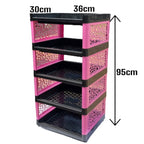 5 Layer Flower Design Shoe Rack – Stylish Multi-Tier Plastic Shoe Organizer