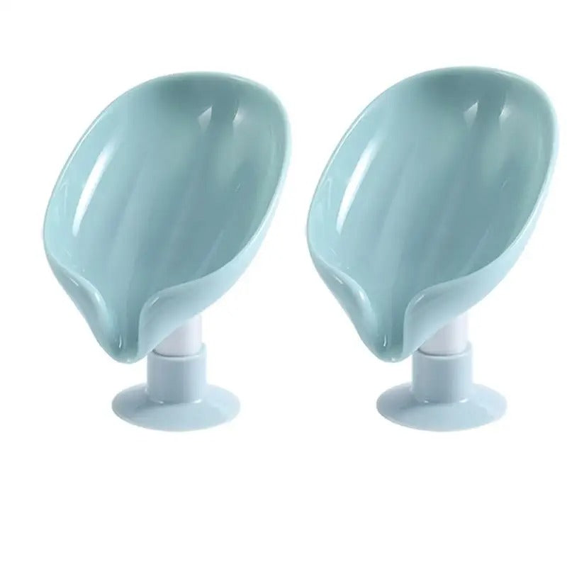 Buy 1 Get 1 Free Hydraulic Soap Holder – Self Draining Lotus Leaf Soap Dish with Suction Base