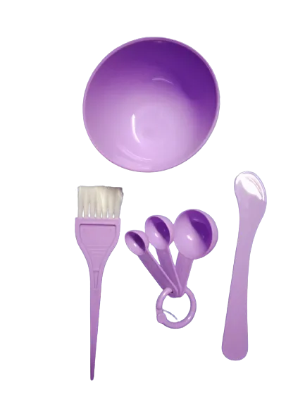 6-in-1 Bleach Bowl Set – Complete Hair Dye & Facial Mixing Kit with Brush, Spoon & Tools