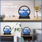 3D Moving Sand Art Hourglass – Deep Sea Quicksand Round Glass Decor