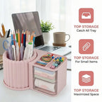 Multipurpose Drawer Cosmetic Storage Box – Pen Holder & Makeup Organizer with Drawers