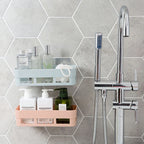 Pack of 2 Wall Mounted Bathroom Shelf – No Drill Storage Rack for Shampoo & Accessories
