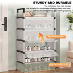 5 Layer Shoe Storage Rack with Dustproof Cover & Handles