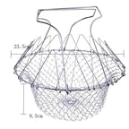 Chef Basket – Stainless Steel Folding Fry & Strainer Basket | Multi Purpose Cooking Basket