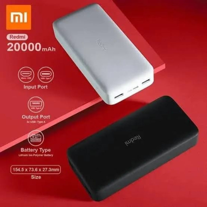 20000mAh Redmi Power Bank  Fast Charging