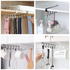 Cabinet Under Shelf 6 Hooks Iron Hanging Rack