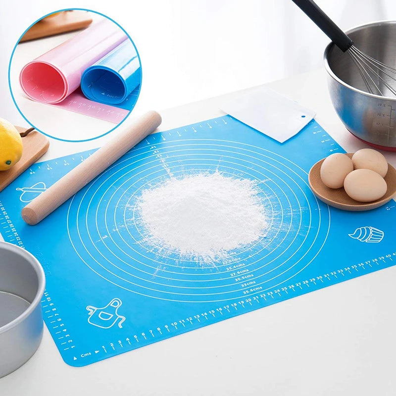 Roti Making Silicone Mat – Non Stick Dough Rolling Board | Anti Slip Baking & Kneading Mat (Measured Design)