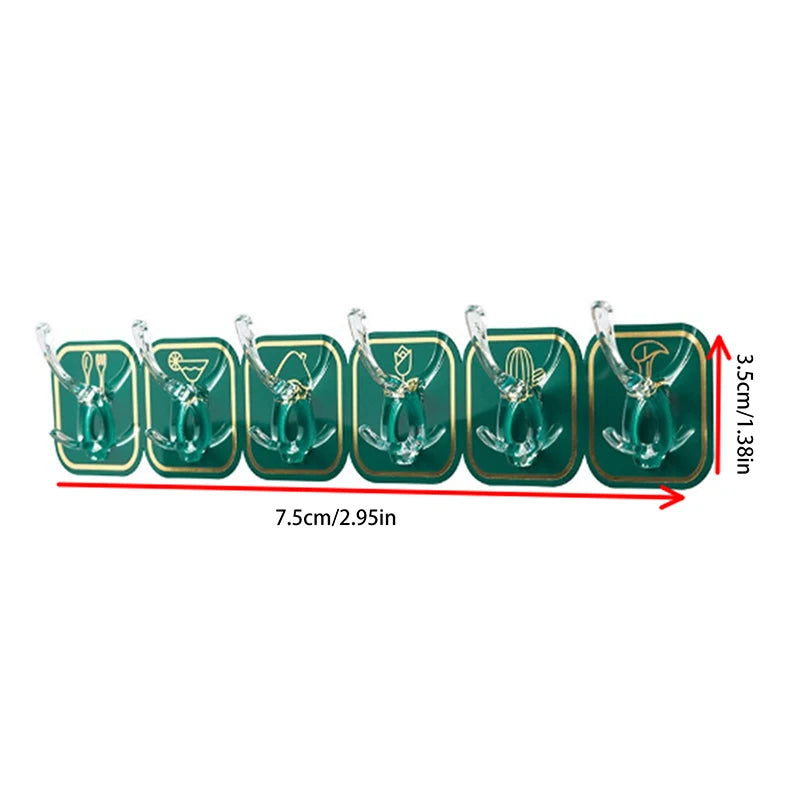 Wall Mounted 6 Hooks Coat Hanger