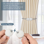 Pearl Magnetic Curtain Clip Curtain Holders Tieback Buckle Clips Hanging Ball ( Pack of 2)
