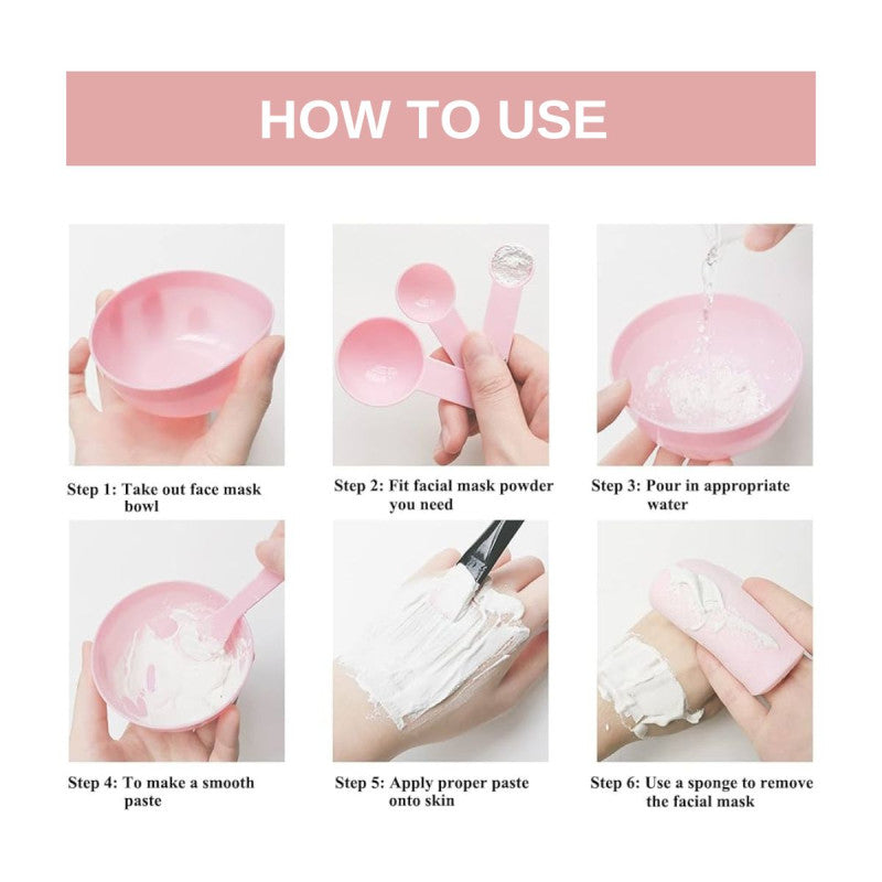 6-in-1 Bleach Bowl Set – Complete Hair Dye & Facial Mixing Kit with Brush, Spoon & Tools