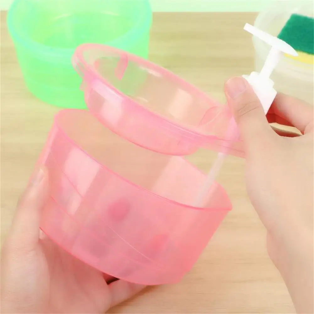 Multi-purpose liquid soap dispenser bowl with built-in sponge holder