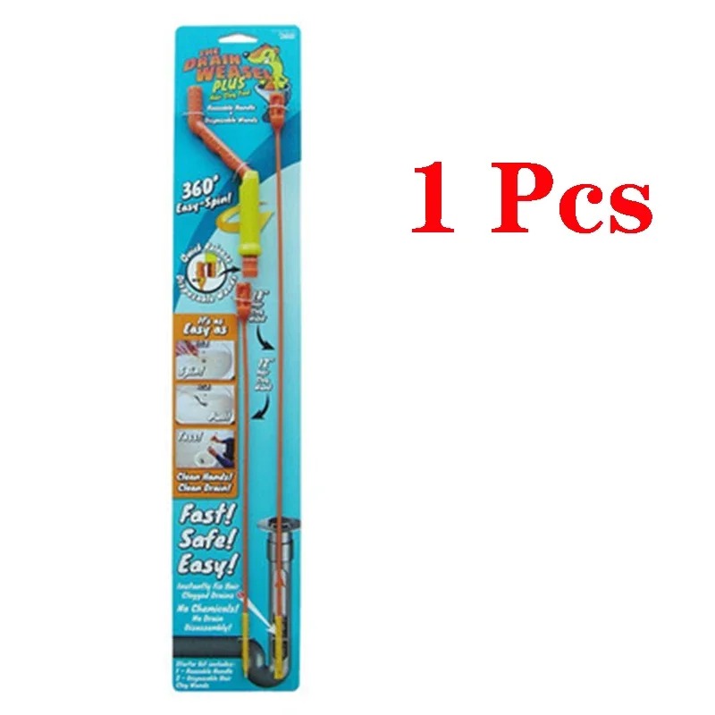 Pack of 2 Hair Removal Drain Cleaner Stick – Flexible Pipe Cleaning Tool | Anti-Clog Sink & Bathroom Drain Cleaner