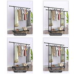 Heavy Duty Clothes Rack with Shoe Shelf (50KG) – Industrial Metal Garment Stand with Wheels