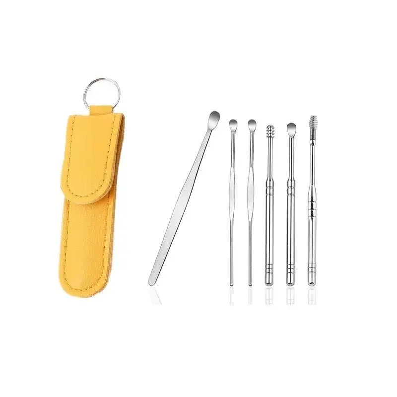 Pack of 2 Ear Cleaning Tool Kit – Portable Ear Wax Remover Set | Stainless Steel Earpick Kit