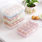 15 Grid Egg Storage Box – Classic Fridge Egg Tray with Lid | Stackable Egg Holder Container