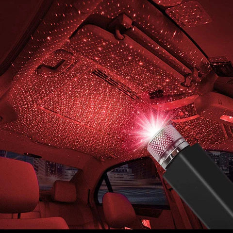 Car USB LED Star Light Projector – Interior Ambient Galaxy Light for Car