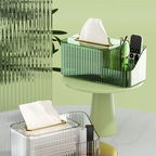 2 in 1 Acrylic Tissue Box Holder – Multifunctional Cosmetic & Tissue Organizer for Vanity & Bathroom