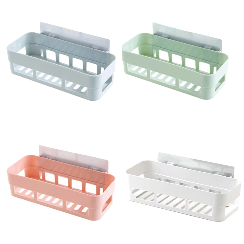 Pack of 2 Wall Mounted Bathroom Shelf – No Drill Storage Rack for Shampoo & Accessories