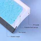 Pack of 2 Foam Glass Wiper with Handle – Window Cleaning Squeegee & Scrubber (2 in 1)