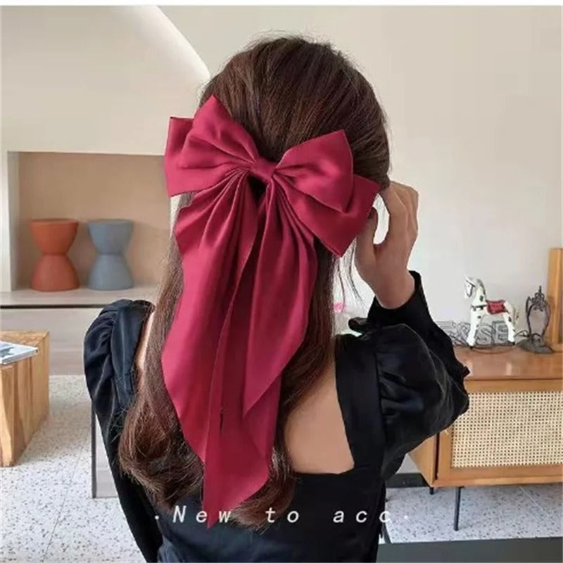 Pack of 2 Elegant Bow Hair Clip – Butterfly Style Long Tail Hair Accessory for Women & Girls