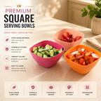 Ruby Plastic Bowl Set (Pack of 3) – BPA Free Microwave & Dishwasher Safe Serving Bowls