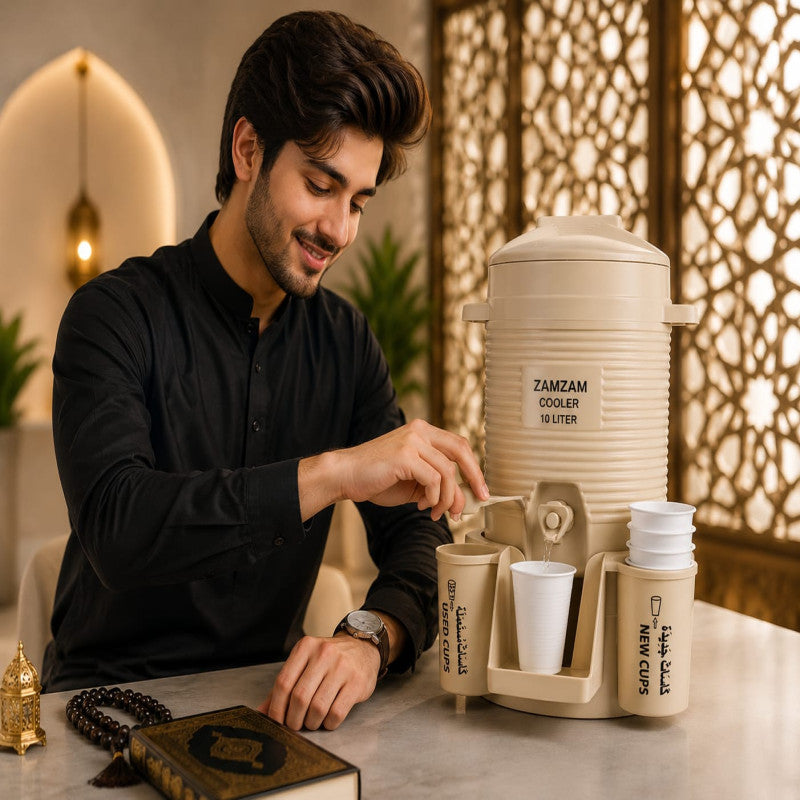 Zamzam Cooler Dispenser 2 Liter – Insulated Water Cooler with Tap & Cups