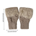 Winter Women Gloves – Soft Wool Knit Fingerless Gloves with Fur | Warm & Stylish Hand Warmers
