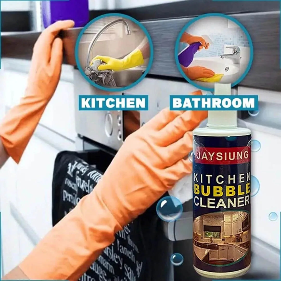 Kitchen Bubble Cleaner Spray – Powerful Grease & Burn Remover | Multi Surface Foam Cleaner