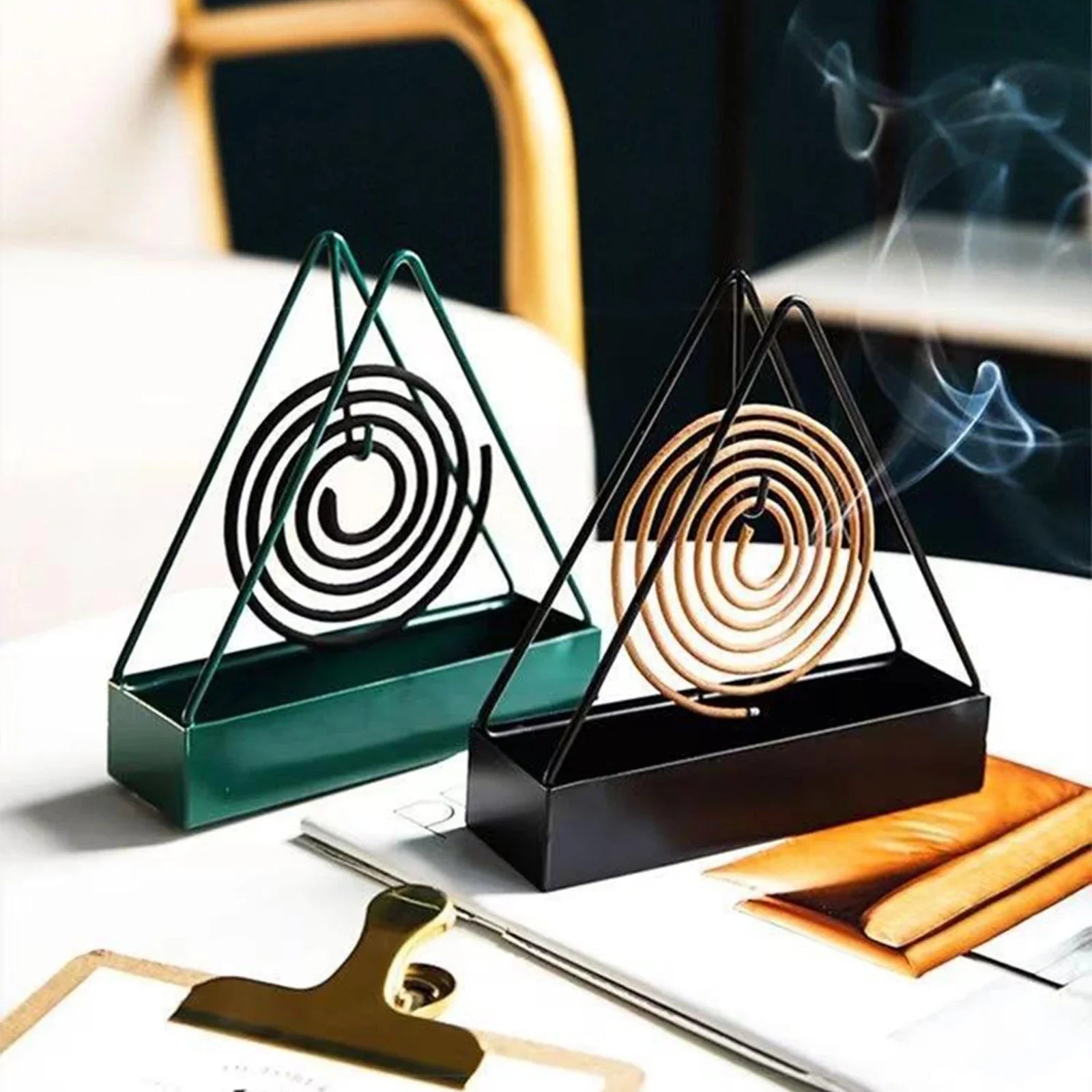 Fireproof Triangle Mosquito Coil Holder Stand in Iron