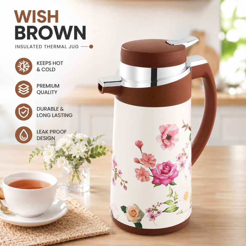 Royal Easy Lock Thermos Gold Line Tea Flask 1 Liter – Insulated Hot & Cold Beverage Jug