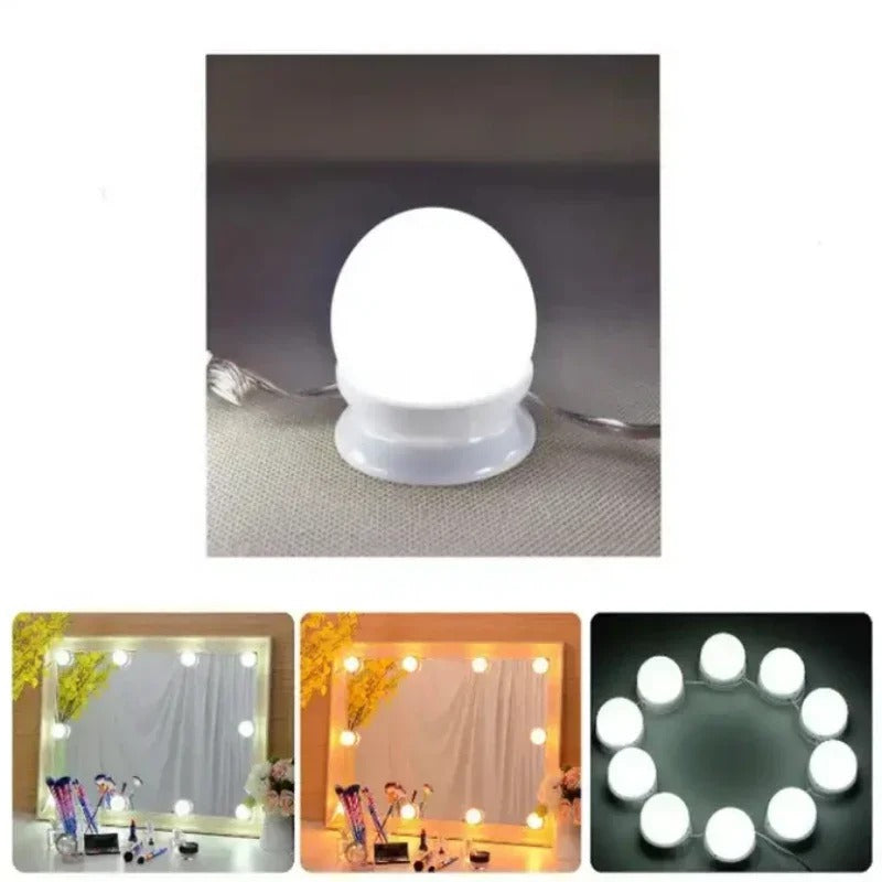 LED Vanity Mirror Light – 3 Color Modes Makeup Light (USB, Hollywood Style Lighting)