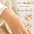 Gold Plated Clover Design Bracelet – Elegant Adjustable Fashion Jewelry for Women
