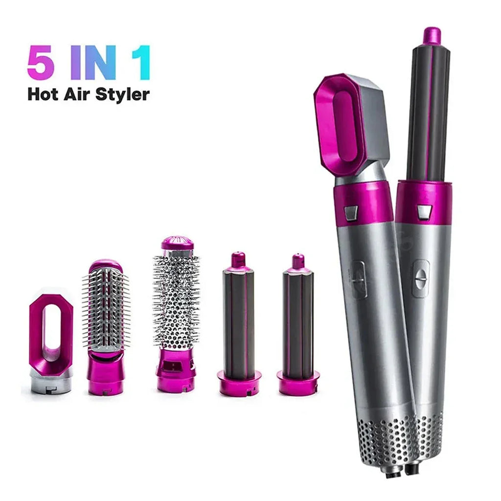 5 in 1 Hot Air Hair Brush – Multi-Function Hair Styler Dryer, Curler & Straightener (Imported China Model)