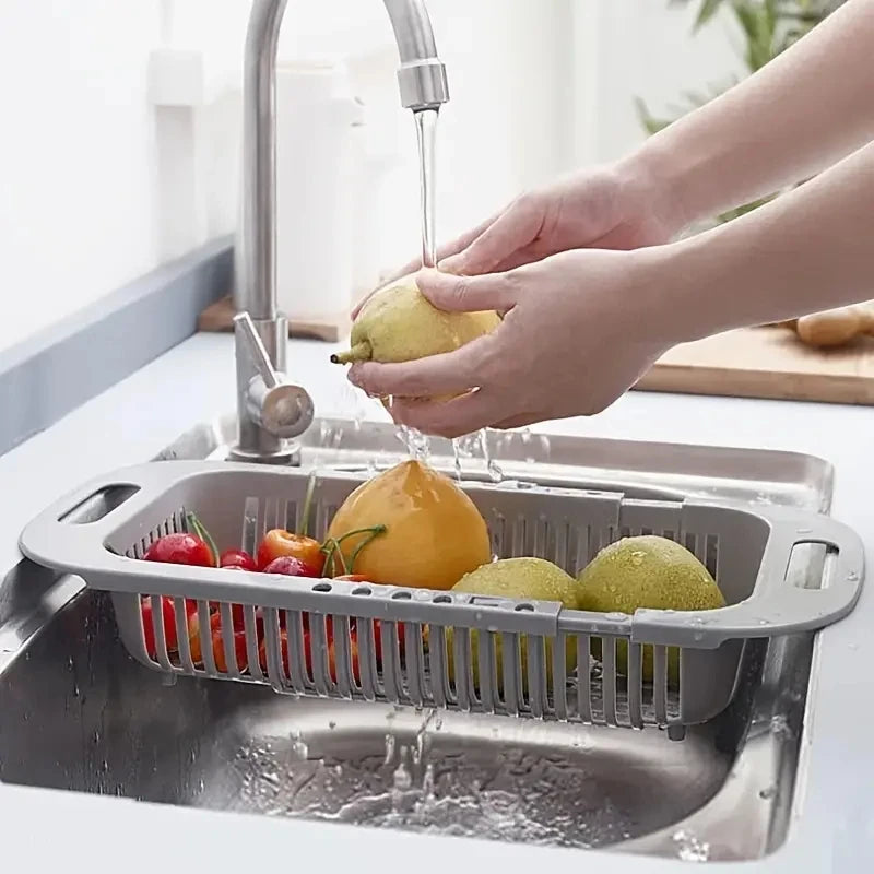 Adjustable Vegetable Drain Rectangular Plastic Basket