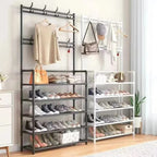 Multi-Functional Dust Proof Shoe Rack with Coat & Hat Stand – Space Saving Organizer with Drawers