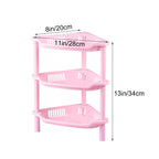 3 Layer Corner Rack – Plastic Kitchen & Bathroom Storage Shelf (Space Saving)