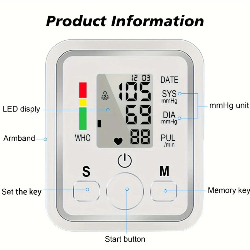 Digital Blood Pressure Monitor – Fully Automatic BP Machine with LCD Display