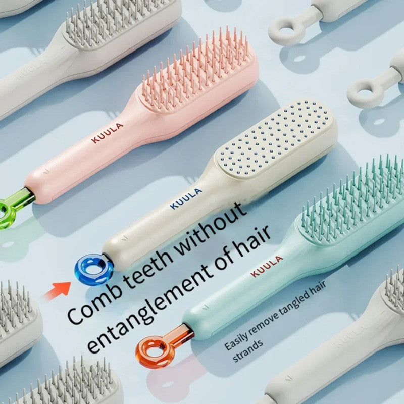 Self Cleaning Hair Brush – Anti-Hair Fall Detangling Comb with One-Click Cleaning
